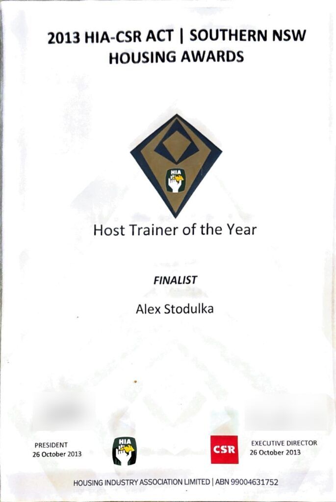 2013 HIA-CSR ACT -2013 Host trainer